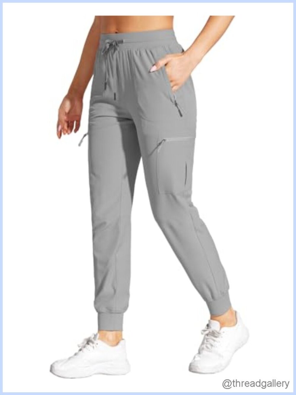 Women's Cargo Joggers Lightweight Quick-Dry Hiking Pants Zipper Pockets UPF 50+